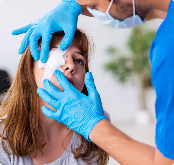 doctor treating patients eyes at Positive Eye Ons