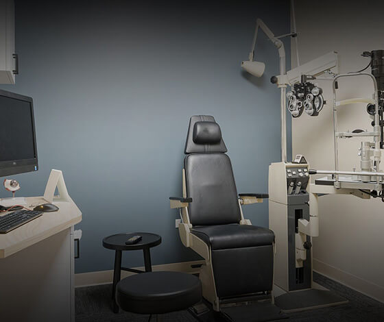 Eye exam room at Positive Eye Ons in West Hollywood